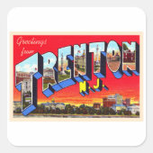 トレントンニュージャージーヴィンテージ大文字葉書 スクエアシール (正面)
