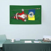 トレントン・ニュージャージー州旗を持つサンタクロース 横断幕 (トレードショー)