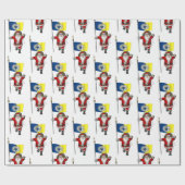 トレントンNj国旗を持つサンタクロース ラッピングペーパー (フラット)