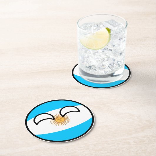 トレンドおもしろいのオタク系のアルゼンチン・カントリーボール ラウンドペーパーコースター (インサイチュ)