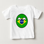 トレンドおもしろいのオタク系のブラジルカントリーボール ベビーTシャツ (正面)