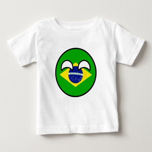 トレンドおもしろいのオタク系のブラジルカントリーボール ベビーTシャツ (正面)