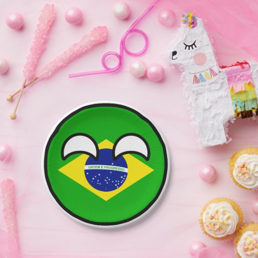 トレンドおもしろいのオタク系のブラジルカントリーボール ペーパープレート (パーティー)