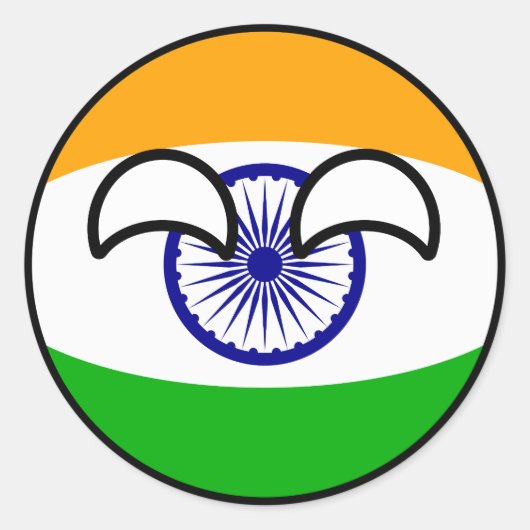 トレンドおもしろいオタク系のインド・カントリーボール ラウンドシール (正面)