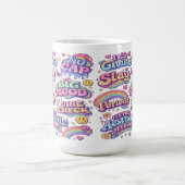 トレンドのアートが描かれたマグ コーヒーマグカップ (中央)