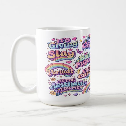 トレンドのアートが描かれたマグ コーヒーマグカップ (左)