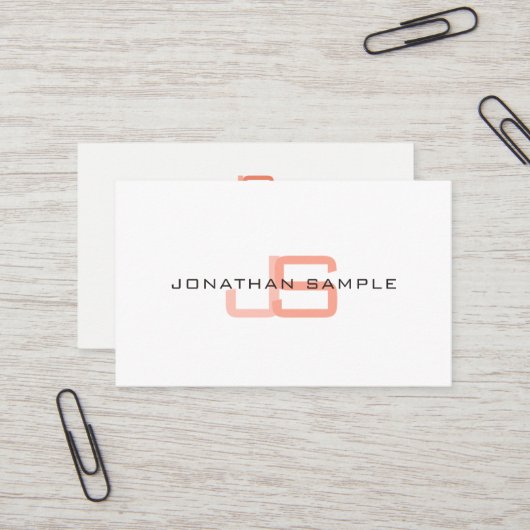 トレンドのモノグラムモダンエレガントテンプレート 名刺 (正面/裏面インサイチュ)