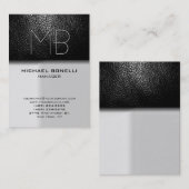 トレンドの太ったグレーの革の魅力的な名刺 名刺 (正面/裏面)