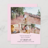 トレンドの結婚式の色ピンク　予算を抑えた結婚式の案内状 (正面/裏面)