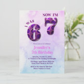 トレンドの6 7 Meme 6歳から7歳の女の子の誕生日 招待状 (スタンド正面)