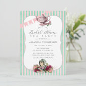 トレンドアリスインワンダーランドティーパーティーブライダルシャワー 招待状 (スタンド正面)