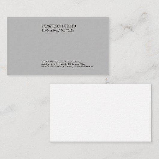 トレンドエレガントクリエイティブ懐かしいグレープレーン 名刺 (正面/裏面)