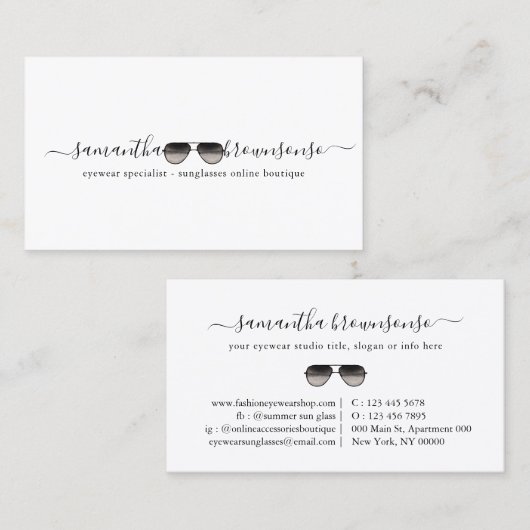トレンドオンラインブティックアイウェアサングラス 名刺 (正面/裏面)