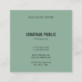 トレンドカラモダンーエレガントシンプルのテンプレート スクエア名刺 (裏面)