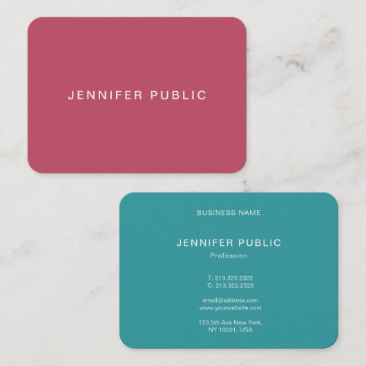 トレンドカラモダンーエレガントズプレミアムパール仕上げ 名刺 (正面/裏面)