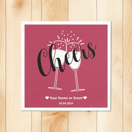 トレンドカラーウォームピンク応援紙ナプキンス スタンダードカクテルナプキン