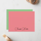トレンドカラーエレガントタイポグラフィ名文字 ノートカード (正面/裏面インサイチュ)