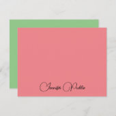 トレンドカラーエレガントタイポグラフィ名文字 ノートカード (正面/裏面)