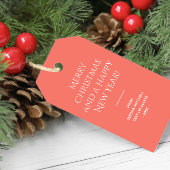 トレンドカラーコーラルサンセットミニマル ギフトタグ