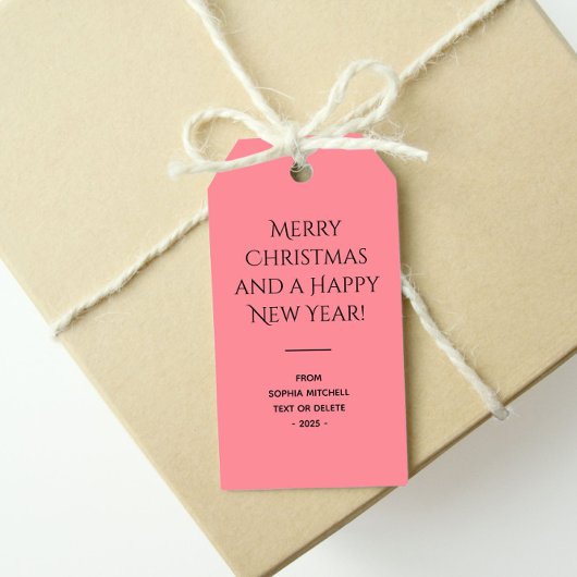 トレンドカラースイカピンクミニマリスト ギフトタグ