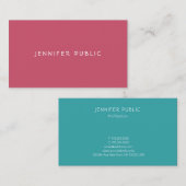 トレンドカラーズレッドグリーンエレガントミニマモダンリスト 名刺 (正面/裏面)