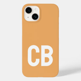 トレンドカラーソフトオレンジのミニマリストモノグラム Case-Mate iPhone 14ケース