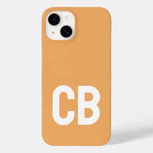 トレンドカラーソフトオレンジのミニマリストモノグラム Case-Mate iPhone 14ケース