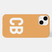 トレンドカラーソフトオレンジのミニマリストモノグラム Case-Mate iPhoneケース (裏面 (横))