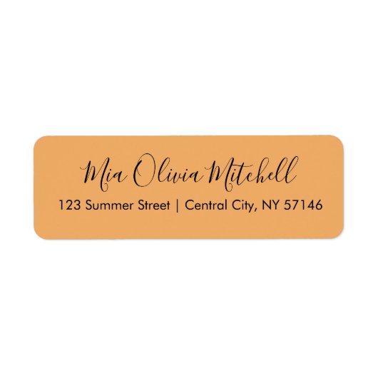 トレンドカラーソフトオレンジエレガント住所 シール (正面)