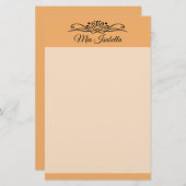 トレンドカラーソフトオレンジクラシック文房具 便箋 (正面/裏面)