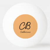 トレンドカラーソフトオレンジ名ピンポンボール 卓球ボール (裏面)