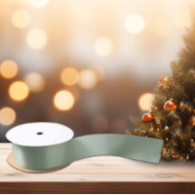 トレンドカラーソフトセージサテンリボン