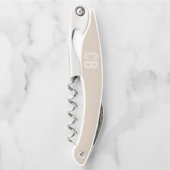 トレンドカラーソフトトープカスタムウェイターのコルク抜き ソムリエナイフ (正面)