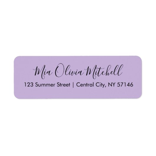 トレンドカラーソフトバイオレットエレガント住所 シール (正面)