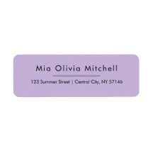 トレンドカラーソフトバイオレットシンプル住所 シール