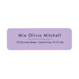 トレンドカラーソフトバイオレットシンプル住所 シール
