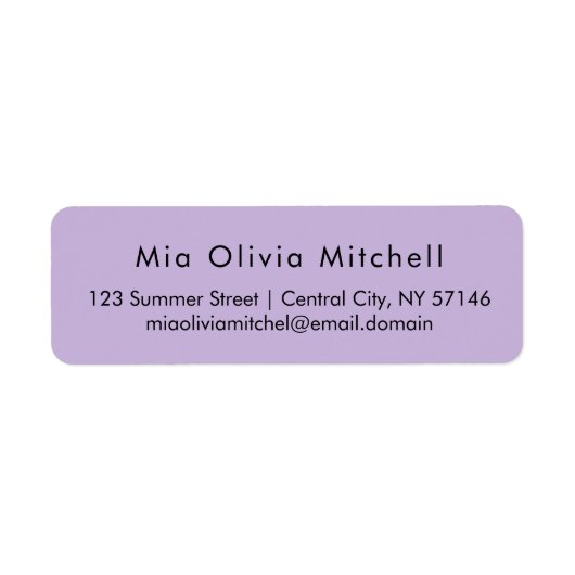 トレンドカラーソフトバイオレットモダン住所 シール (正面)
