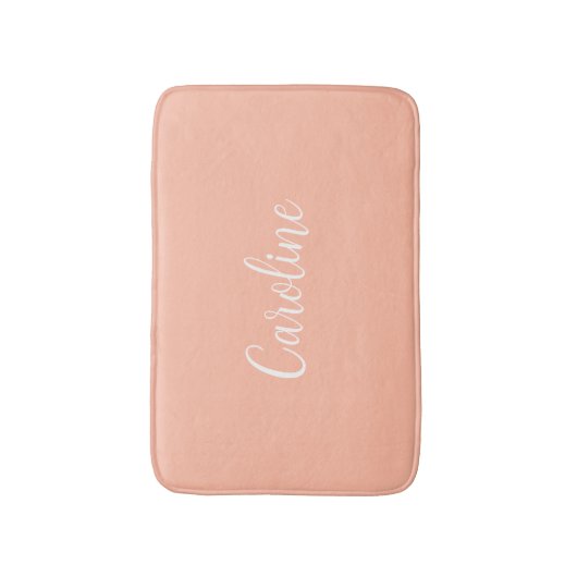 トレンドカラーソフトピーチネームバスマット バスマット (正面縦)