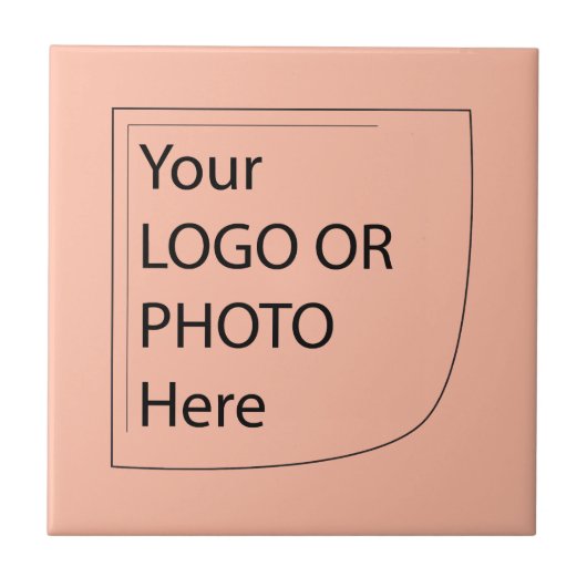 トレンドカラーソフトピーチ – ロゴセラミックタイル タイル (正面)