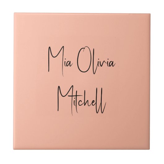 トレンドカラーソフト桃の名前セラミックタイル タイル (正面)