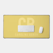トレンドカラーソフト黄色のネームデスクマット デスクマット (キーボード&マウス)