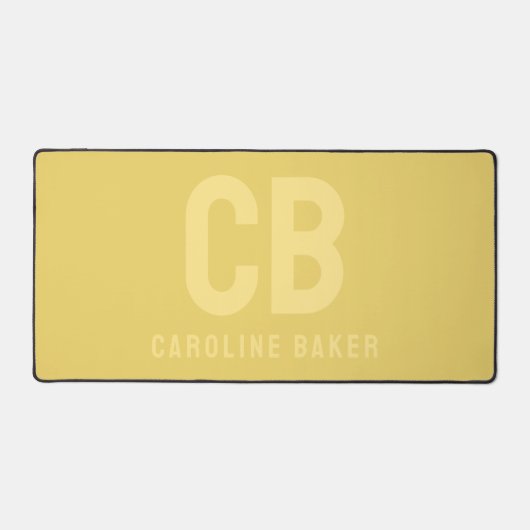 トレンドカラーソフト黄色のネームデスクマット デスクマット (正面)