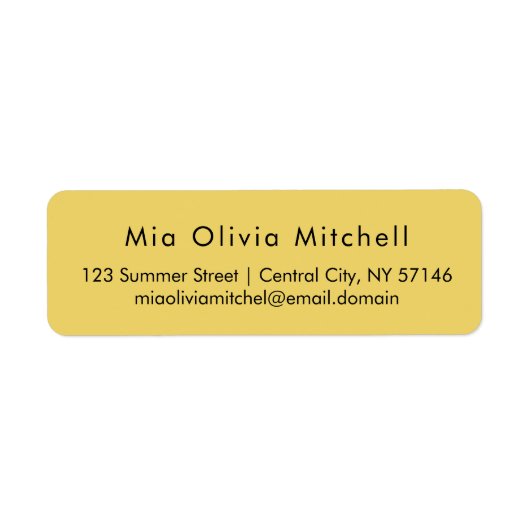 トレンドカラーソフト黄色モダン住所 シール (正面)