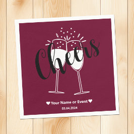 トレンドカラーダークバーガンディ応援紙ナプキンズ スタンダードカクテルナプキン