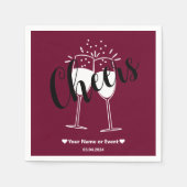 トレンドカラーダークバーガンディ応援紙ナプキンズ スタンダードカクテルナプキン (正面)