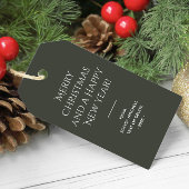 トレンドカラーダークフォレストグレーミニマリスト ギフトタグ