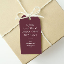 トレンドカラーダークレッドワインミニマリスト ギフトタグ