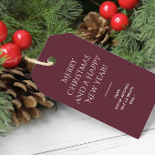 トレンドカラーダークレッドワインミニマリスト ギフトタグ