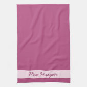 トレンドカラーピンクパープルベリー – 名前キッチンタオル キッチンタオル (縦)