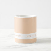 トレンドカラーピーチ赤面 – 未来的な名前マグ コーヒーマグカップ (中央)